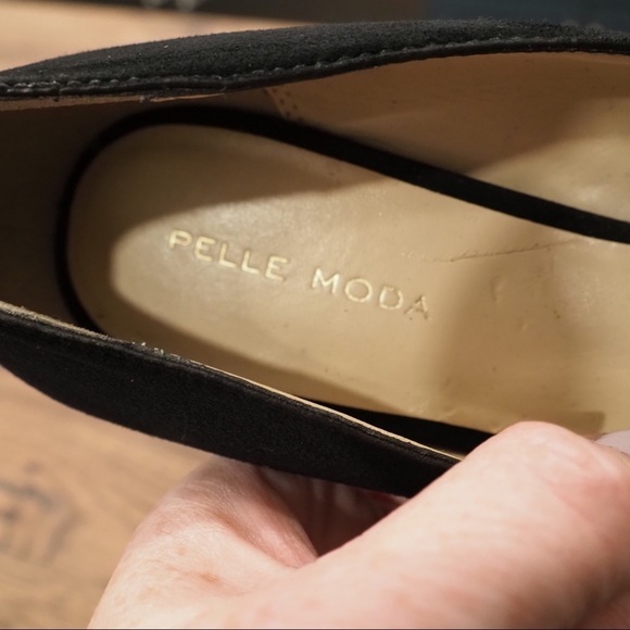Pelle Moda 7.5 black suede glitter platform heels - Picture 7 of 16